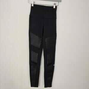 Alo black high waist moto mesh leggings